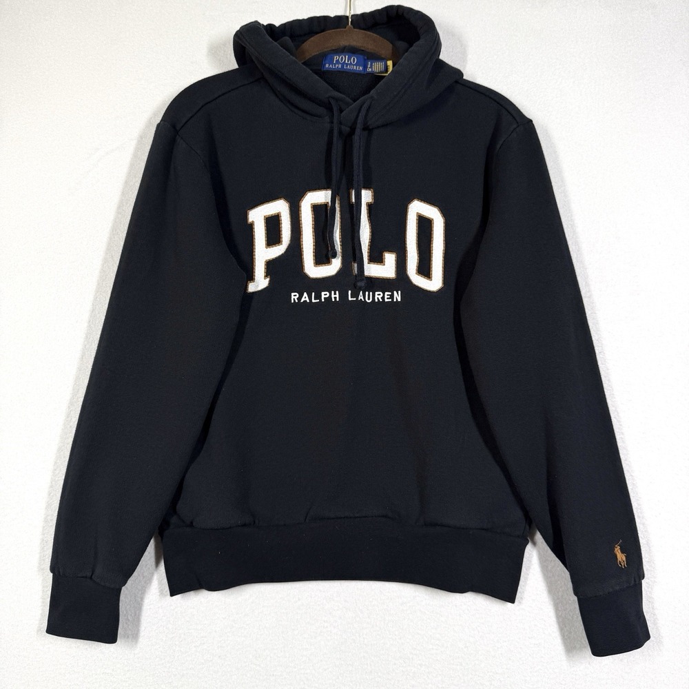 Polo by Ralph Lauren Black Hoodie with White & Gold Logo
